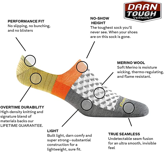Darn Tough (6056) Topless Mirage No Show Hidden Lightweight Men's Sock