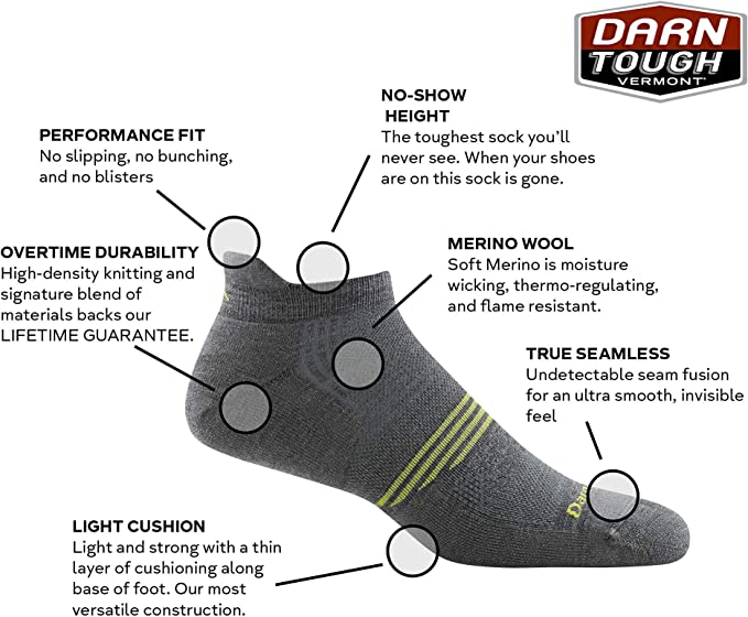 Darn Tough (1101) Element No Show Tab Lightweight with Cushion Men's Sock