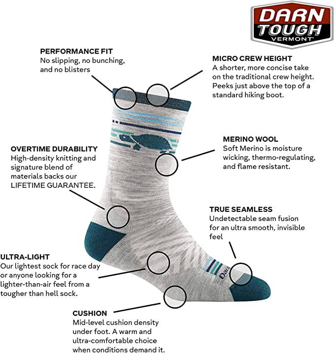 Darn Tough (1050) Pacer Micro Crew Ultra-Lightweight with Cushion Women's Sock