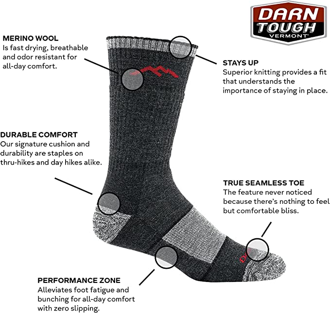 Darn Tough (1405) Merino Wool Boot Sock Full Cushion Men's Sock