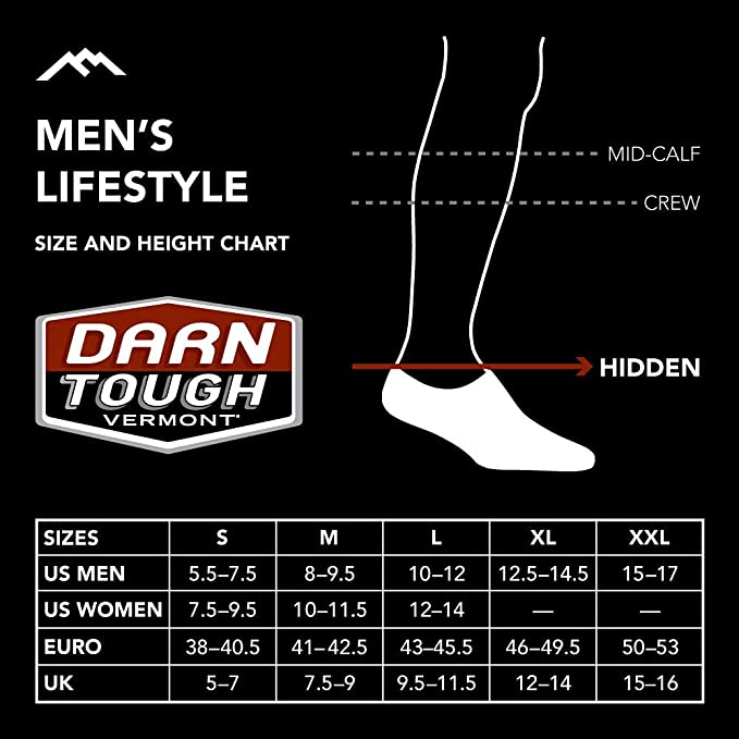 Darn Tough (6055) Topless Solid No Show Hidden Lightweight Men's Sock