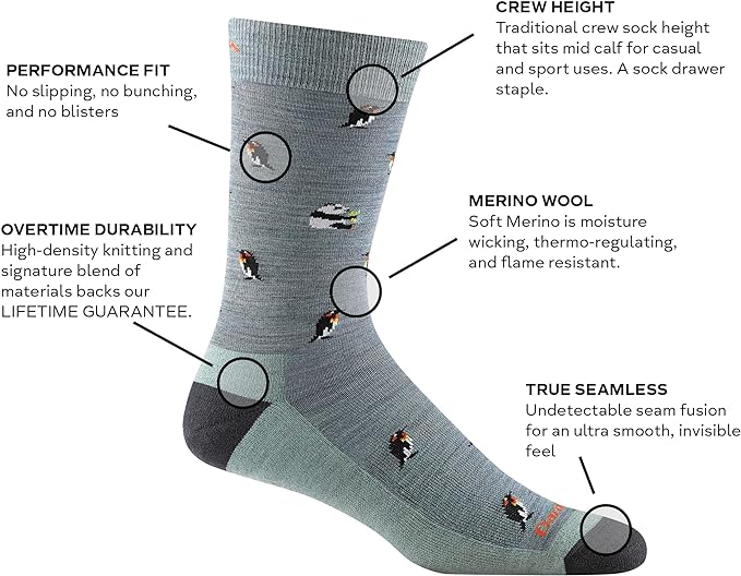 Darn Tough (6093) Men's Lifestyle Panda-Monium Crew Lightweight with Cushion Sock Men's Sock