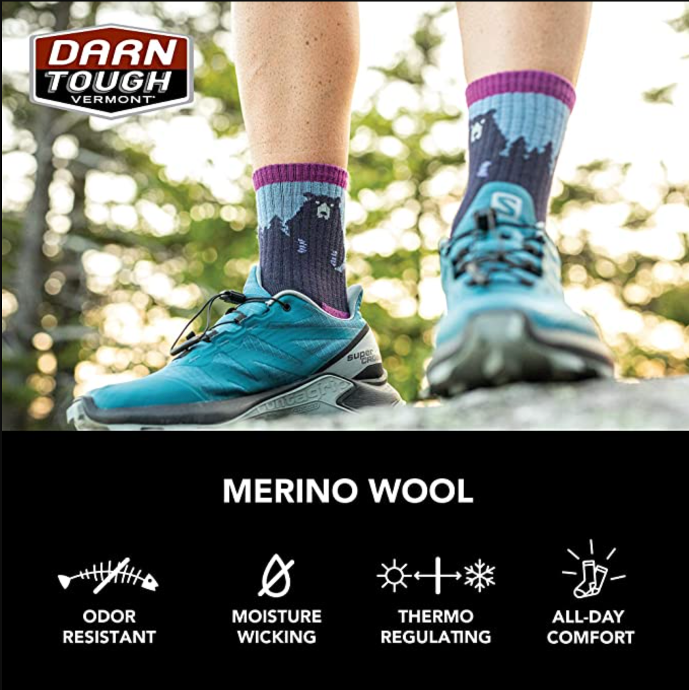 Darn Tough (1970) Bear Town Micro Crew Light Cushion Women's Sock