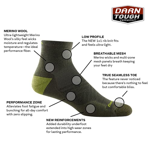 Darn Tough (1040) Run 1/4 Ultra-Lightweight with Cushion Men's Sock