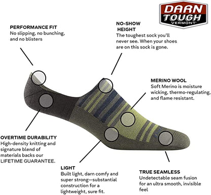 Darn Tough (6057) Topless Stripe No Show Hidden Lightweight Men's Sock