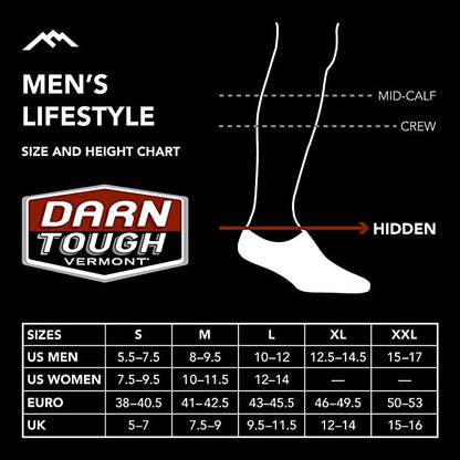 Darn Tough (6055) Topless Solid No Show Hidden Lightweight Men's Sock